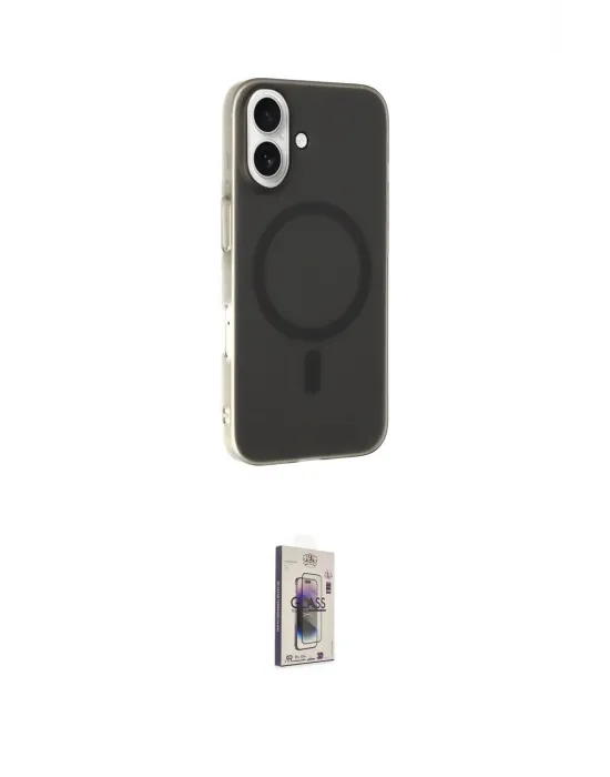 ieg™ iPhone 16 Plus Kılıf Çekirdek Modern Prime - Siyah Bilvis 3D Cam Ekran Koruyucu