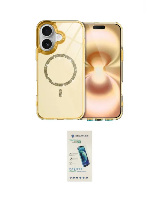 ieg™ iPhone 16 Plus Kılıf Kıvılcım Form Prime - Şeffaf Pasifik Cam Ekran Koruyucu