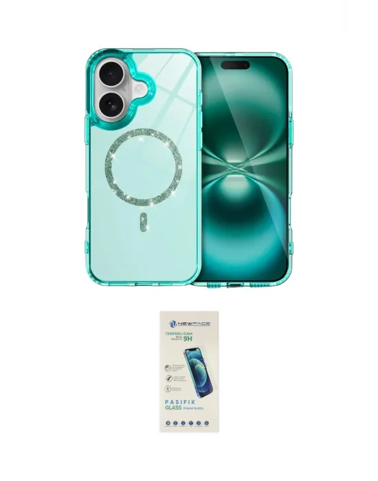 ieg™ iPhone 16 Plus Kılıf Kıvılcım Form Prime - Şeffaf Pasifik Cam Ekran Koruyucu