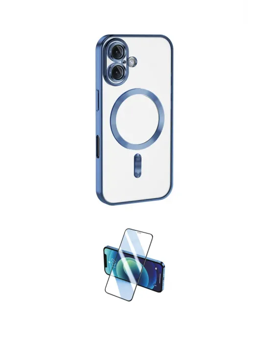 ieg™ iPhone 16 Plus Kılıf Nova Işık Özel Seri - Siyah 3D Antistatik Cam Ekran Koruyucu