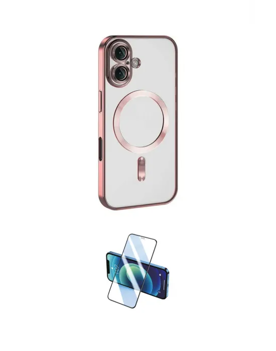 ieg™ iPhone 16 Plus Kılıf Nova Işık Özel Seri - Siyah 3D Antistatik Cam Ekran Koruyucu