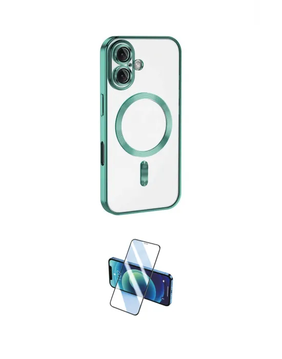 ieg™ iPhone 16 Plus Kılıf Nova Işık Özel Seri - Siyah 3D Antistatik Cam Ekran Koruyucu