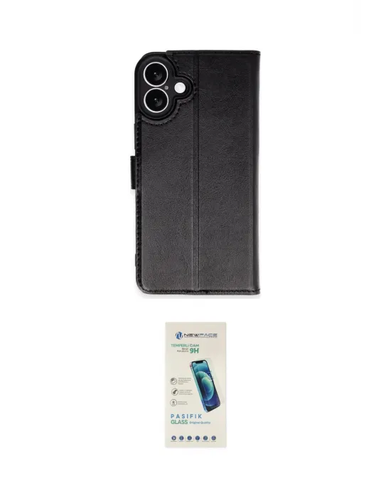 ieg™ iPhone 16 Plus Kılıf Siluet Işık Serisi - Şeffaf Pasifik Cam Ekran Koruyucu