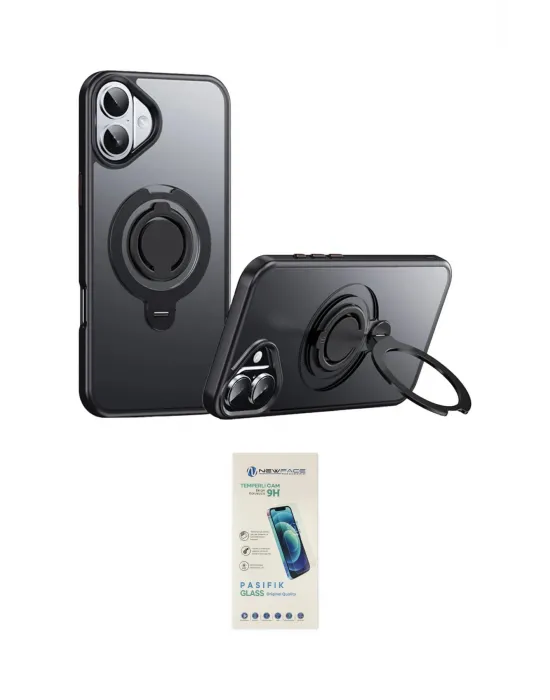 ieg™ iPhone 16 Plus Kılıf Zirve Çizgi Prime - Şeffaf Pasifik Cam Ekran Koruyucu