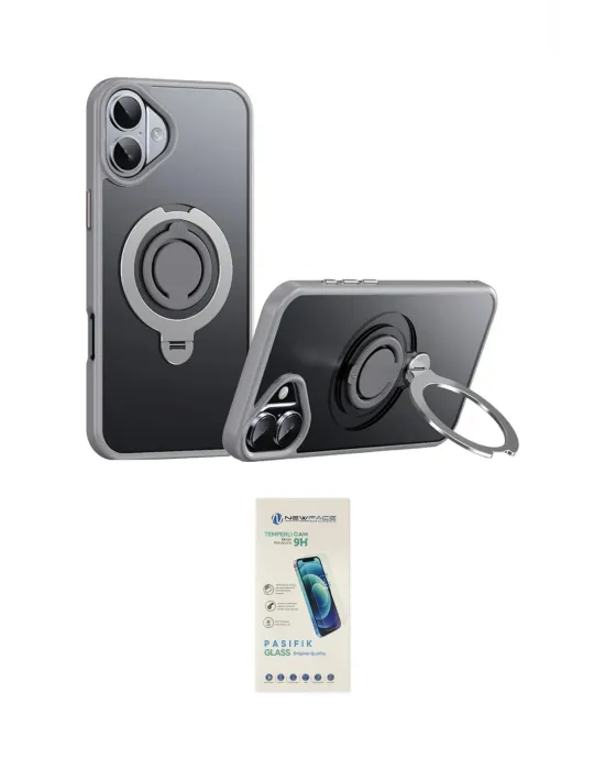 ieg™ iPhone 16 Plus Kılıf Zirve Çizgi Prime - Şeffaf Pasifik Cam Ekran Koruyucu