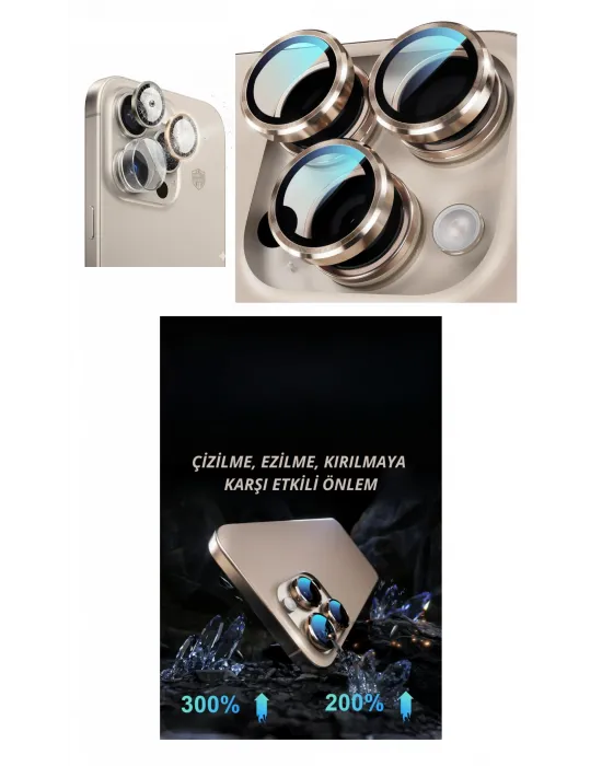 ieg™ İphone 16 Pro Kamera Lens Koruyucu Naturel