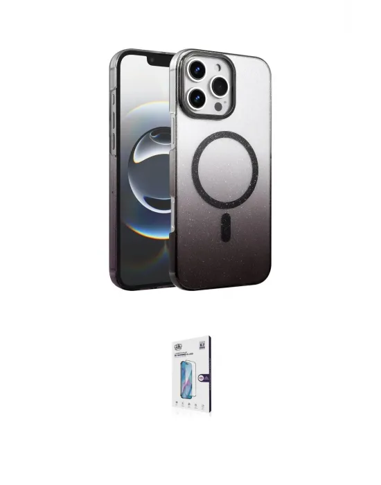 ieg™ iPhone 16 Pro Kılıf Ahenk Doku Özel Seri - Siyah Bilvis 0.18mm Plus Cam Ekran Koruyucu