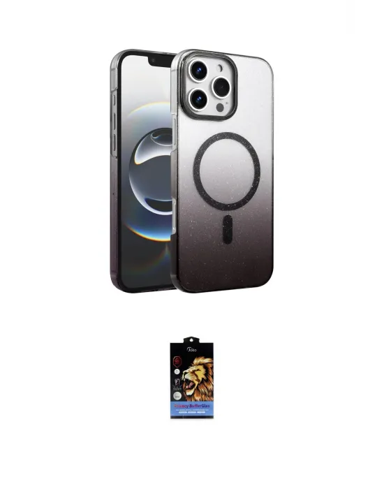 ieg™ iPhone 16 Pro Kılıf Ahenk Doku Özel Seri - Siyah Buffer Hayalet Cam Ekran Koruyucu