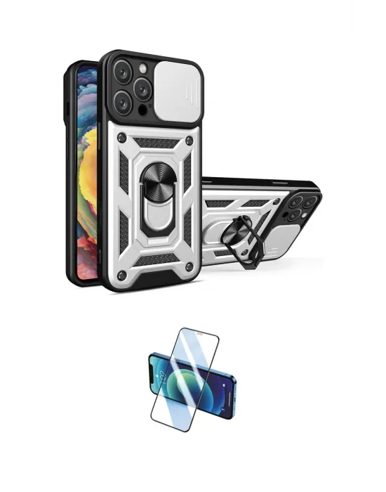 ieg™ iPhone 16 Pro Kılıf Ahenk Klasik - Siyah 3D Antistatik Cam Ekran Koruyucu