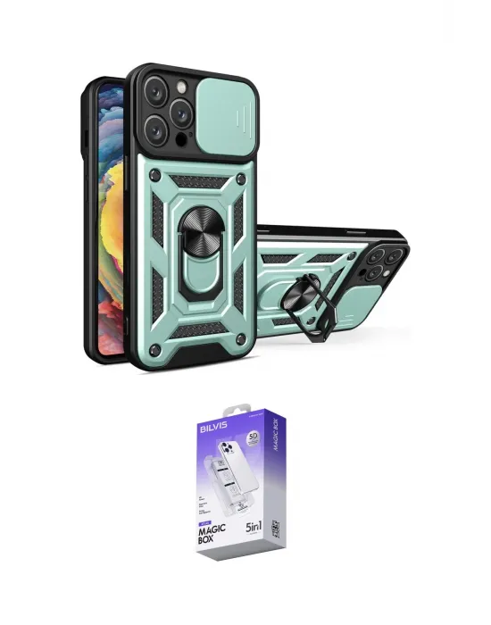 ieg™ iPhone 16 Pro Kılıf Ahenk Klasik - Siyah Bilvis 5in1 3D Magic Cam Ekran Koruyucu