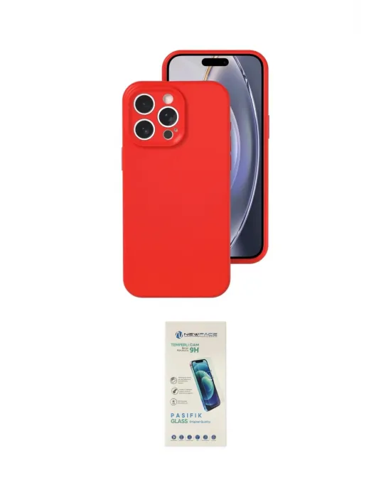 ieg™ iPhone 16 Pro Kılıf Ahenk Serisi - Şeffaf Pasifik Cam Ekran Koruyucu