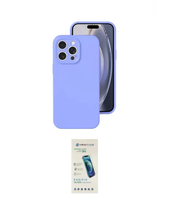 ieg™ iPhone 16 Pro Kılıf Ahenk Serisi - Şeffaf Pasifik Cam Ekran Koruyucu