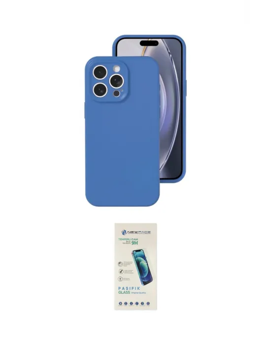 ieg™ iPhone 16 Pro Kılıf Ahenk Serisi - Şeffaf Pasifik Cam Ekran Koruyucu