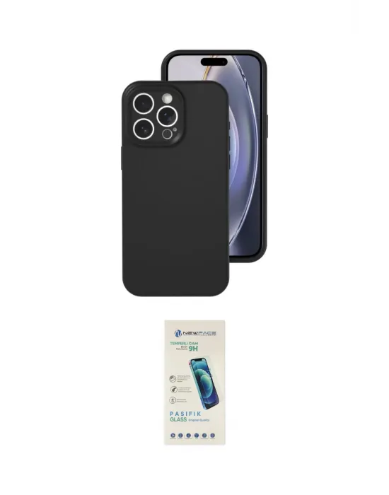 ieg™ iPhone 16 Pro Kılıf Ahenk Serisi - Şeffaf Pasifik Cam Ekran Koruyucu