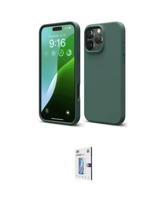 ieg™ iPhone 16 Pro Kılıf Ahenk Serisi - Siyah Bilvis 0.18mm Plus Cam Ekran Koruyucu