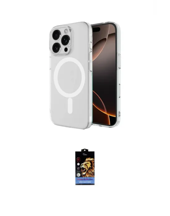 ieg™ iPhone 16 Pro Kılıf Ahenk Yansıma Prime - Siyah Buffer Hayalet Cam Ekran Koruyucu