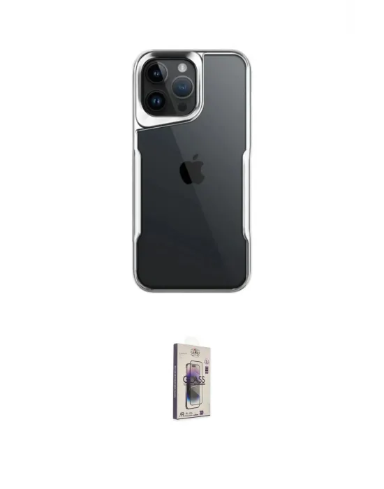 ieg™ iPhone 16 Pro Kılıf Akış Çizgi Koleksiyonu - Siyah Bilvis 3D Cam Ekran Koruyucu