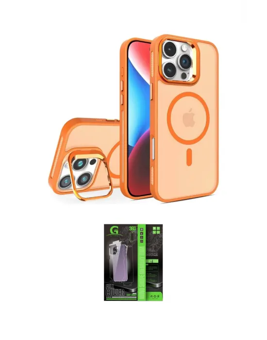 ieg™ iPhone 16 Pro Kılıf Akış Form - Şeffaf 360 Full Body Arka Koruyucu