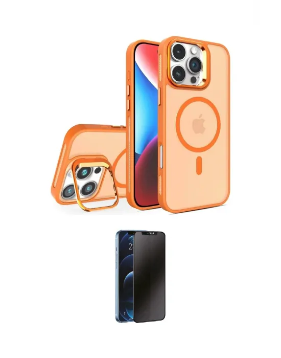 ieg™ iPhone 16 Pro Kılıf Akış Form - Siyah 3D Antistatik Hayalet Cam Ekran Koruyucu
