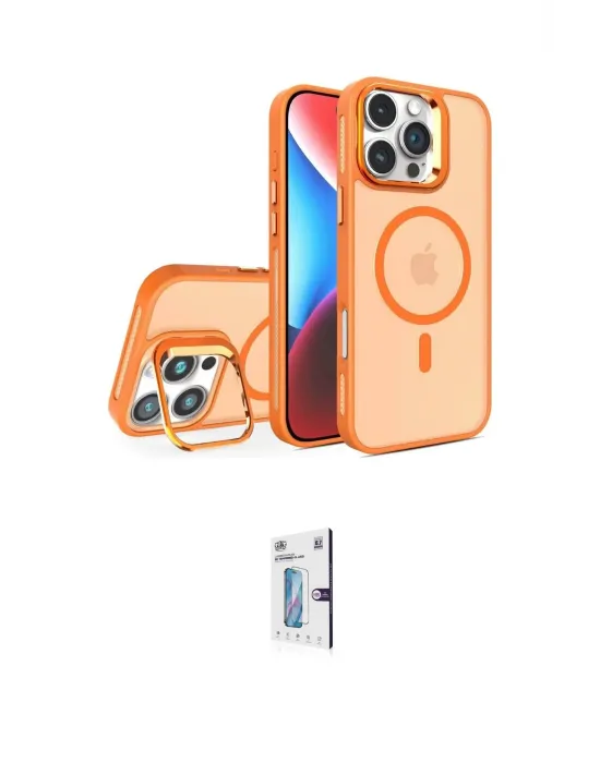 ieg™ iPhone 16 Pro Kılıf Akış Form - Siyah Bilvis 0.18mm Plus Cam Ekran Koruyucu