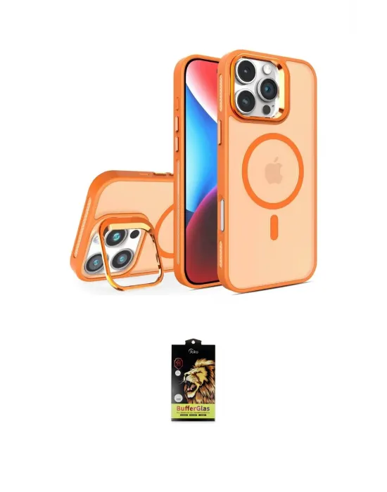 ieg™ iPhone 16 Pro Kılıf Akış Form - Siyah Buffer Cam Ekran Koruyucu