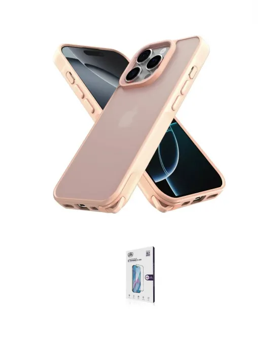 ieg™ iPhone 16 Pro Kılıf Atlas Form - Siyah Bilvis 0.18mm Plus Cam Ekran Koruyucu