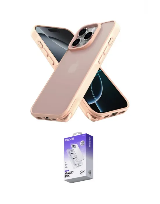 ieg™ iPhone 16 Pro Kılıf Atlas Form - Siyah Bilvis 5in1 3D Magic Cam Ekran Koruyucu