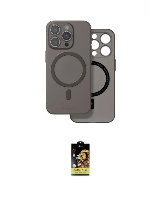 ieg™ iPhone 16 Pro Kılıf Çekirdek Klasik - Siyah Buffer Cam Ekran Koruyucu