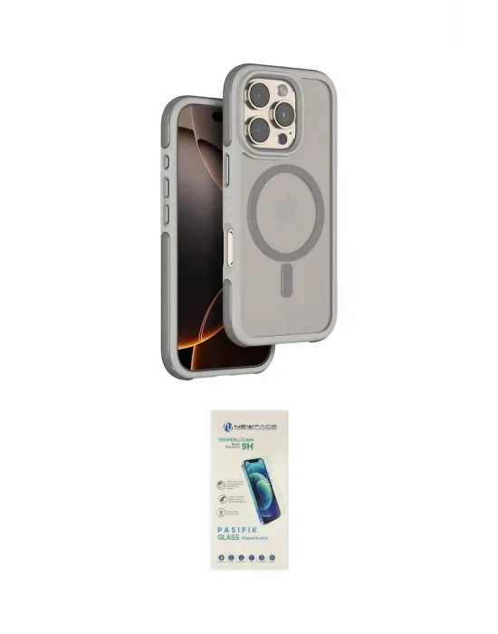ieg™ iPhone 16 Pro Kılıf Çekirdek Minimal Prime - Şeffaf Pasifik Cam Ekran Koruyucu