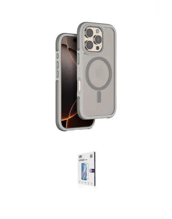 ieg™ iPhone 16 Pro Kılıf Çekirdek Minimal Prime - Siyah Bilvis 0.18mm Plus Cam Ekran Koruyucu