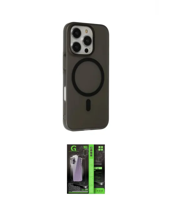 ieg™ iPhone 16 Pro Kılıf Çekirdek Modern Prime - Şeffaf 360 Full Body Arka Koruyucu