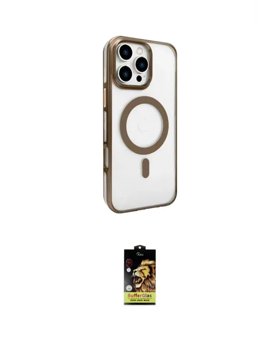 ieg™ iPhone 16 Pro Kılıf Doruk Doku Özel Seri - Siyah Buffer Cam Ekran Koruyucu