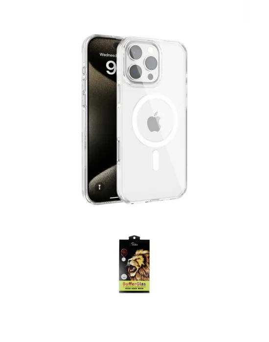 ieg™ iPhone 16 Pro Kılıf Doruk Doku Özel Seri - Siyah Buffer Cam Ekran Koruyucu