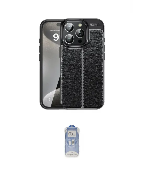 ieg™ iPhone 16 Pro Kılıf Doruk Klasik Özel Seri - Siyah Joko Magic 5D Cam