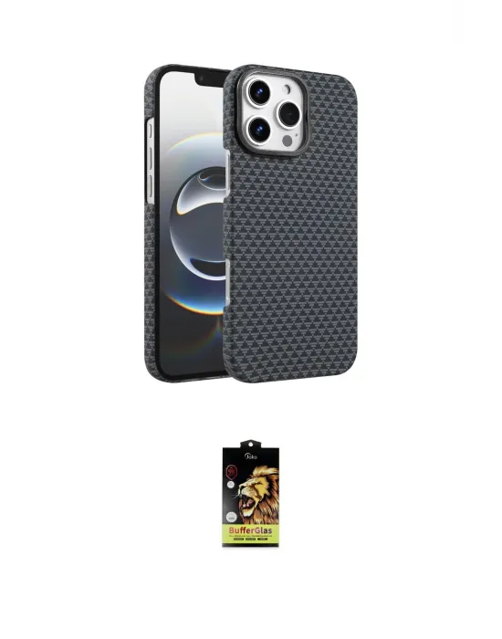 ieg™ iPhone 16 Pro Kılıf Doruk Serisi - Siyah Buffer Cam Ekran Koruyucu