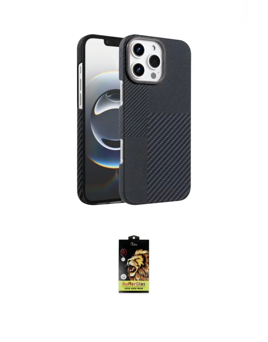 ieg™ iPhone 16 Pro Kılıf Doruk Serisi - Siyah Buffer Cam Ekran Koruyucu