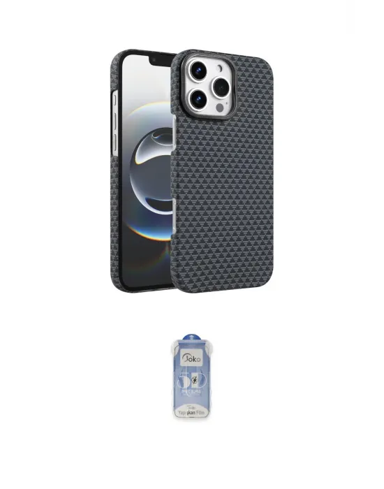 ieg™ iPhone 16 Pro Kılıf Doruk Serisi - Siyah Joko Magic 5D Cam