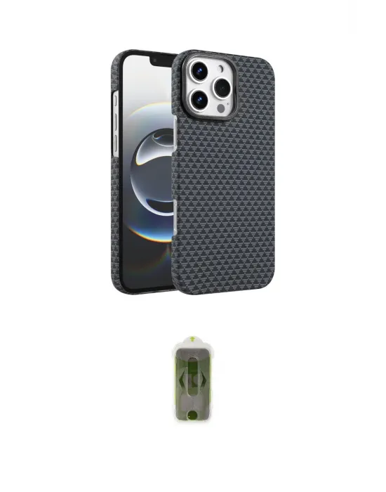 ieg™ iPhone 16 Pro Kılıf Doruk Serisi - Siyah Joko Magic 5D Hayalet Cam
