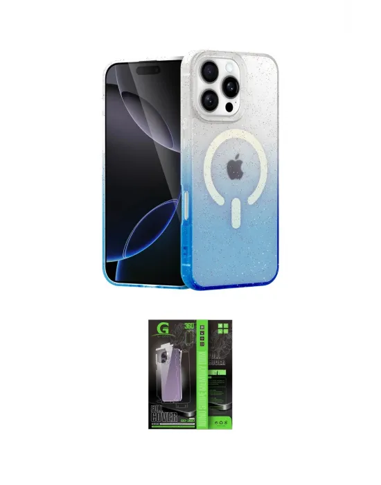 ieg™ iPhone 16 Pro Kılıf Eksen Minimal Özel Seri - Şeffaf 360 Full Body Arka Koruyucu