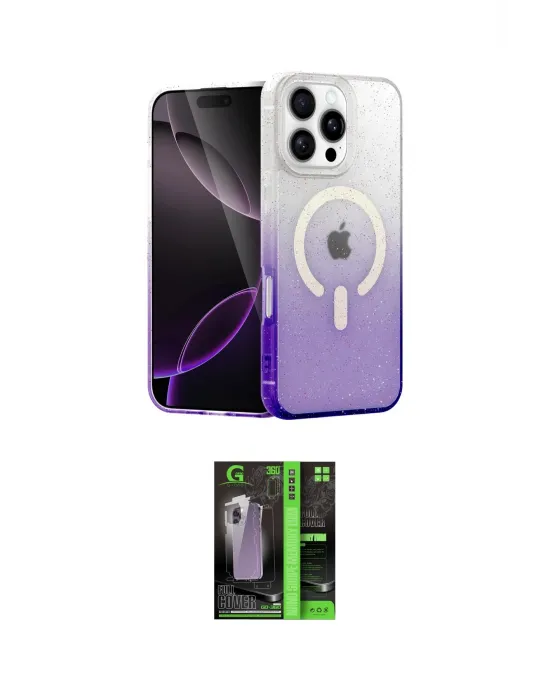 ieg™ iPhone 16 Pro Kılıf Eksen Minimal Özel Seri - Şeffaf 360 Full Body Arka Koruyucu