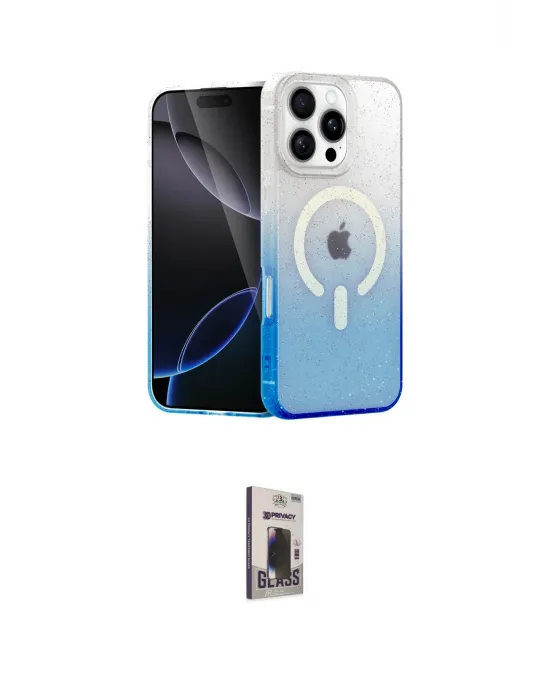 ieg™ iPhone 16 Pro Kılıf Eksen Minimal Özel Seri - Siyah Bilvis Hayalet Cam Ekran Koruyucu