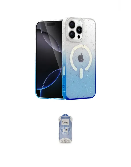 ieg™ iPhone 16 Pro Kılıf Eksen Minimal Özel Seri - Siyah Joko Magic 5D Cam