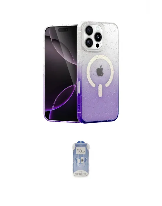 ieg™ iPhone 16 Pro Kılıf Eksen Minimal Özel Seri - Siyah Joko Magic 5D Cam
