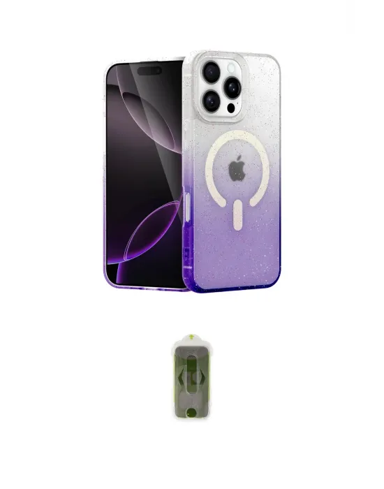 ieg™ iPhone 16 Pro Kılıf Eksen Minimal Özel Seri - Siyah Joko Magic 5D Hayalet Cam