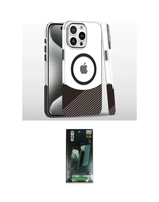 ieg™ iPhone 16 Pro Kılıf İz Asil Prime - Siyah 360 Mat Full Body Arka Koruyucu