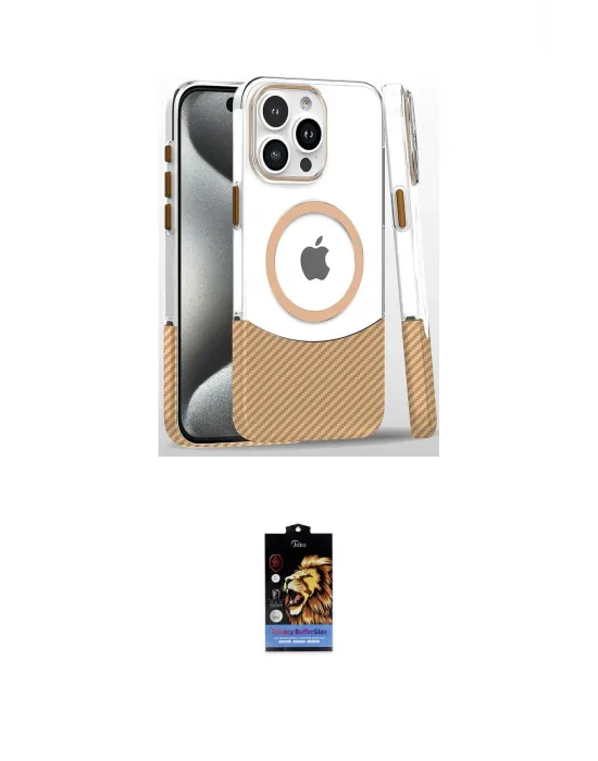 ieg™ iPhone 16 Pro Kılıf İz Asil Prime - Siyah Buffer Hayalet Cam Ekran Koruyucu