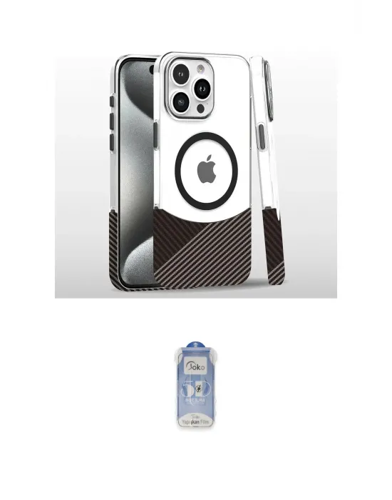 ieg™ iPhone 16 Pro Kılıf İz Asil Prime - Siyah Joko Magic 5D Cam