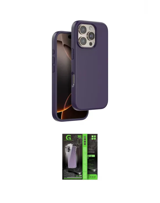 ieg™ iPhone 16 Pro Kılıf Kıvılcım Çizgi Serisi - Şeffaf 360 Full Body Arka Koruyucu