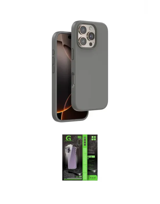 ieg™ iPhone 16 Pro Kılıf Kıvılcım Çizgi Serisi - Şeffaf 360 Full Body Arka Koruyucu