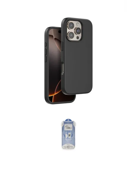 ieg™ iPhone 16 Pro Kılıf Kıvılcım Çizgi Serisi - Siyah Joko Magic 5D Cam